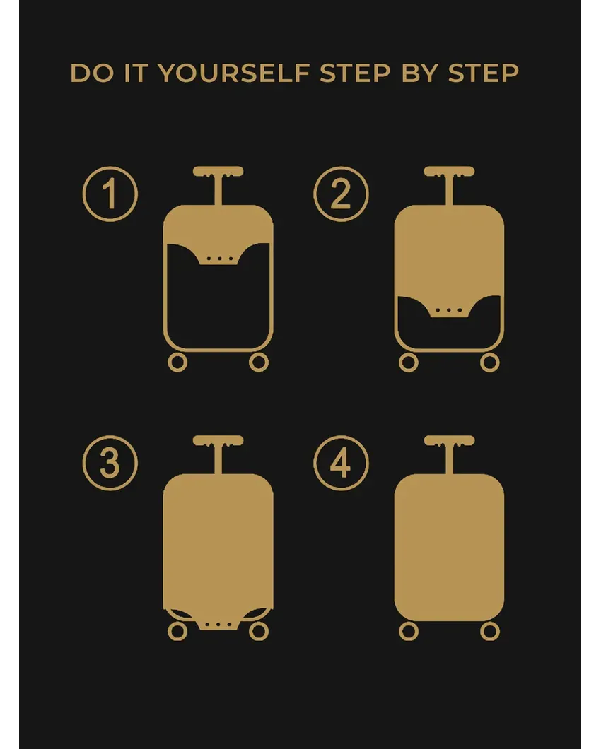 ONLY LUGGAGE COVER | Elegant Black Polyester Stretchable Printed Protective Luggage Bag Cover