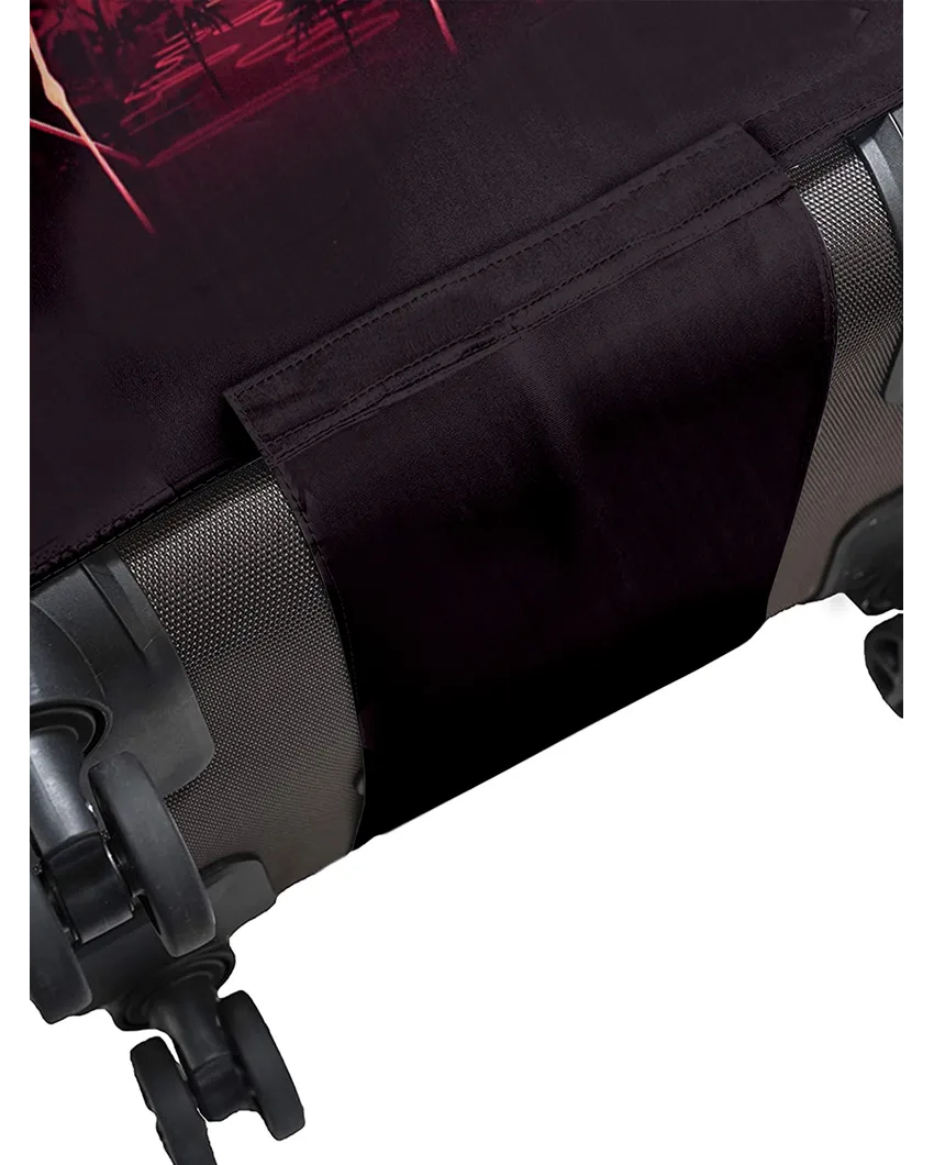 ONLY LUGGAGE COVER | Elegant Black Polyester Stretchable Printed Protective Luggage Bag Cover