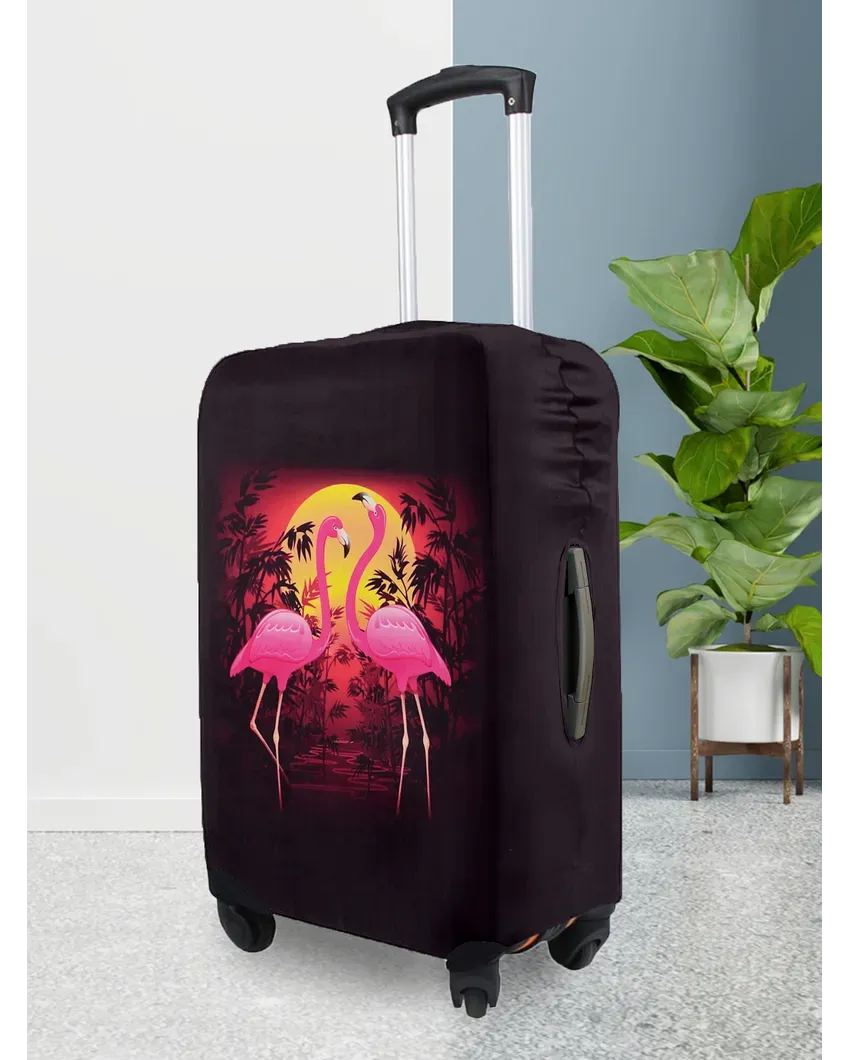 ONLY LUGGAGE COVER | Elegant Black Polyester Stretchable Printed Protective Luggage Bag Cover