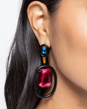 Paparazzi Earring ~ Dipped in Dazzle - Black