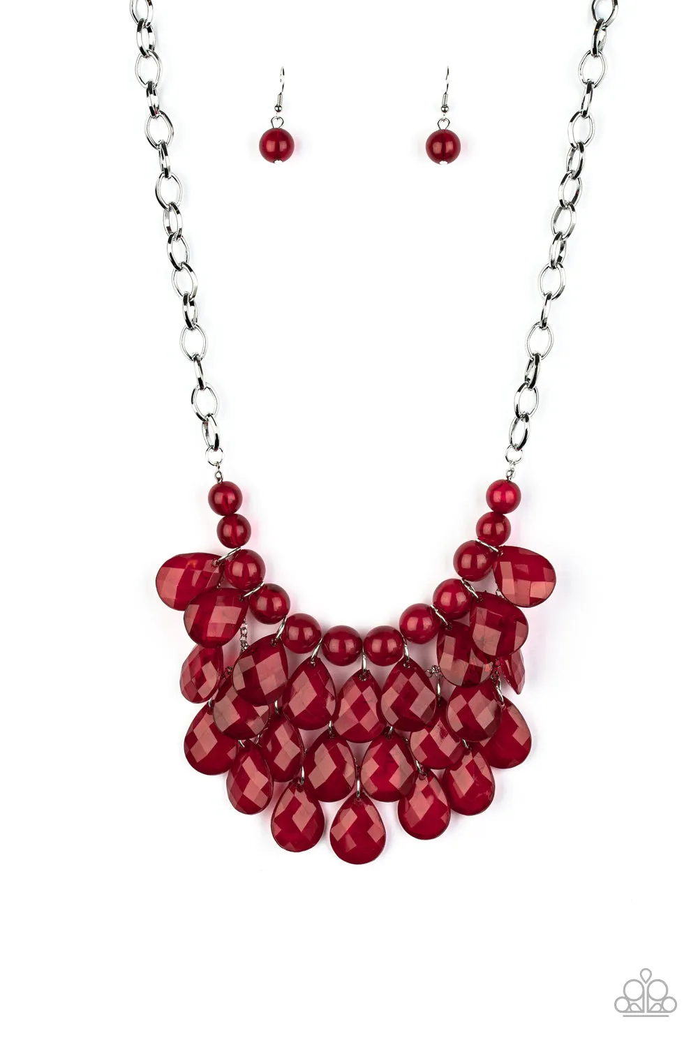 Paparazzi Sorry To Burst Your Bubble - Red Necklace