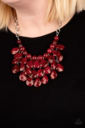 Paparazzi Sorry To Burst Your Bubble - Red Necklace