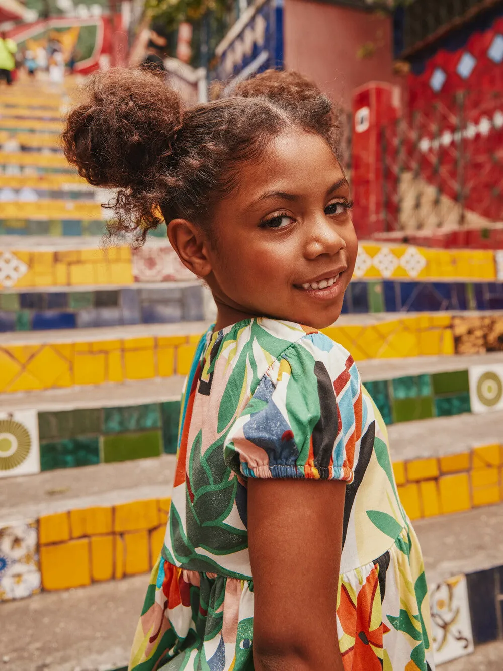 Parakeet Tropicalia Puff Sleeve Baby Dress