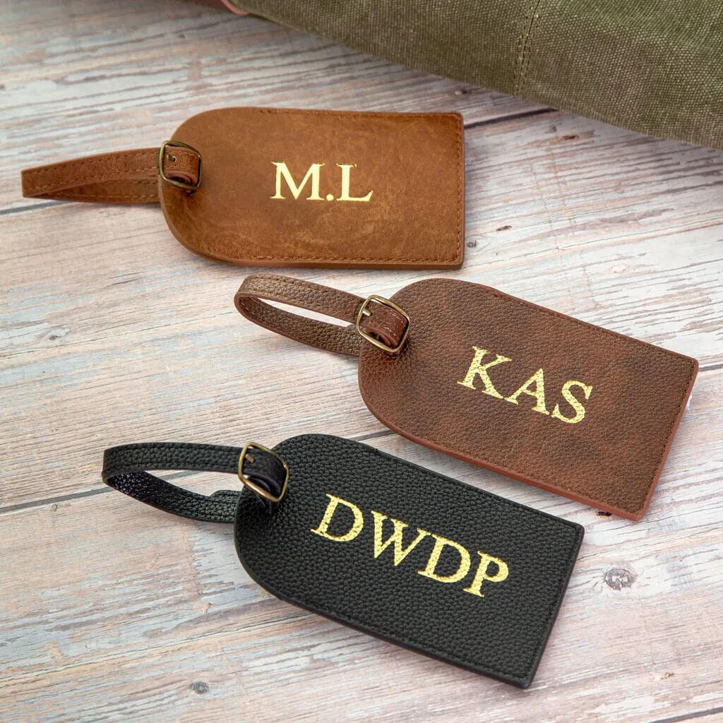 Personalised Faux Leather Luggage Tag