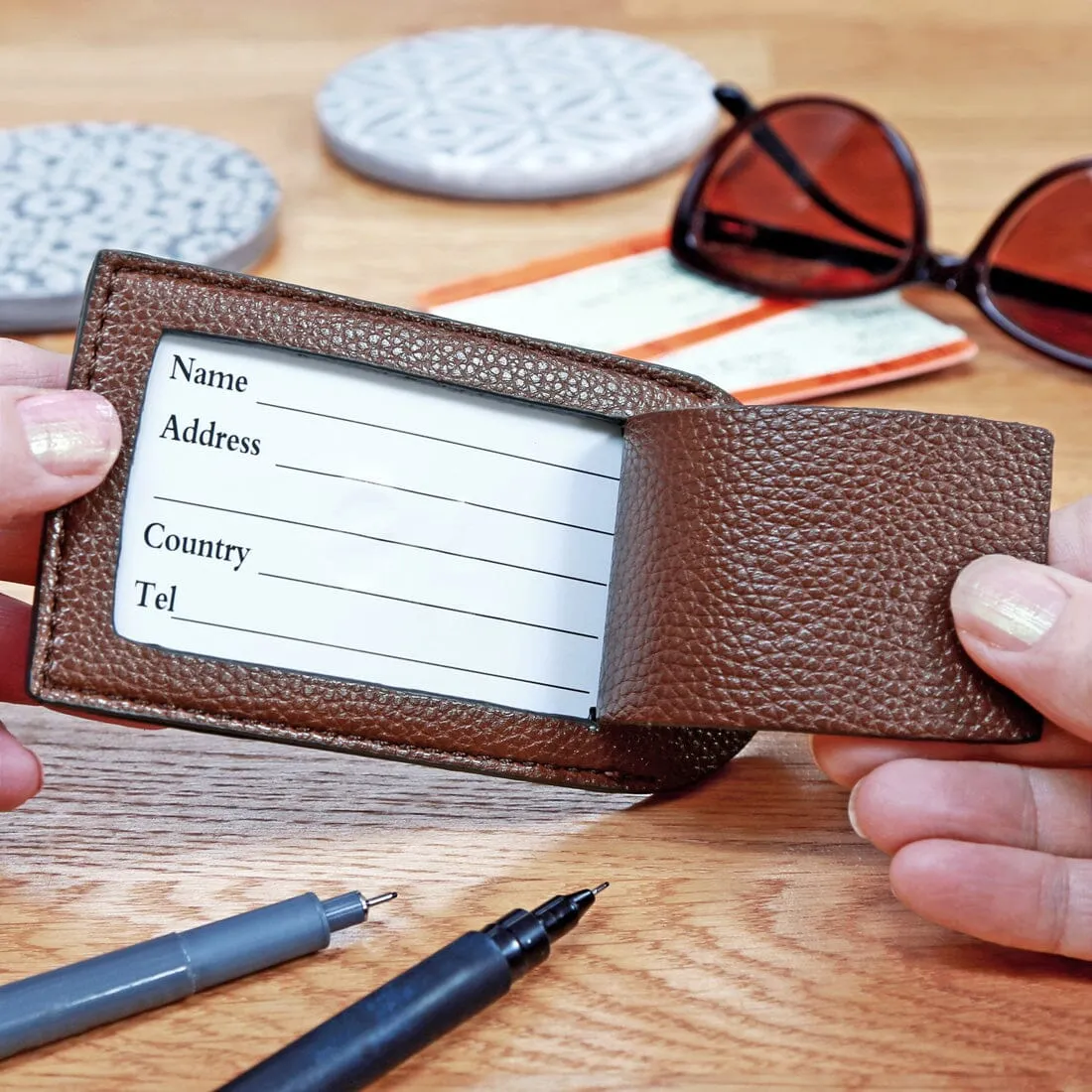 Personalised Faux Leather Luggage Tag
