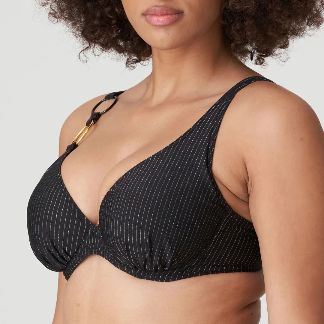 Prima Donna Swimwear Solta Black Padded Plunge Bikini Top 4010119
