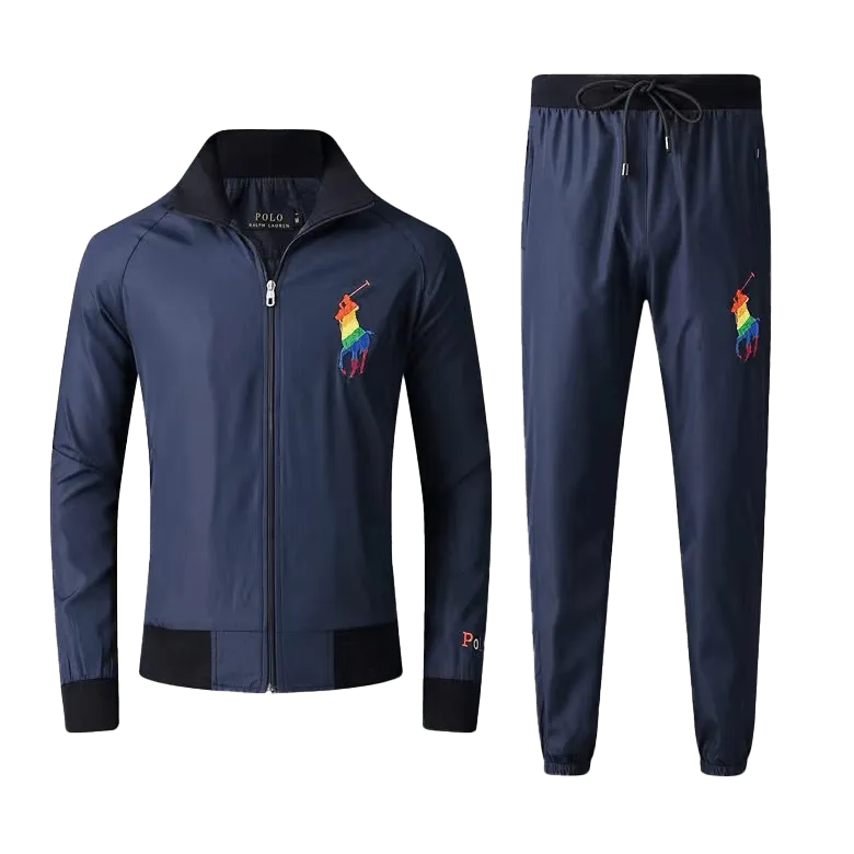 Prl Multicolor Big Pony Rugby Plain polythene Tracksuit - Navy Blue