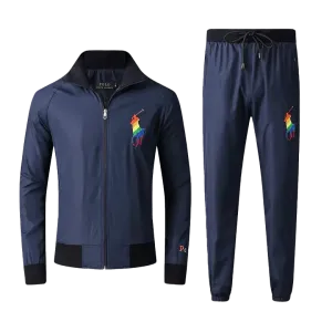Prl Multicolor Big Pony Rugby Plain polythene Tracksuit - Navy Blue