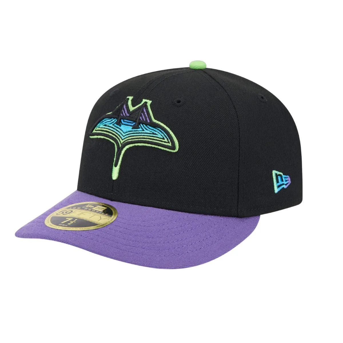 Rays New Era Black Purple City Connect On Field Low Profile 59Fifty Fitted Hat