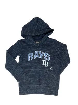 Rays New Era Youth Navy Full Zip Hoodie
