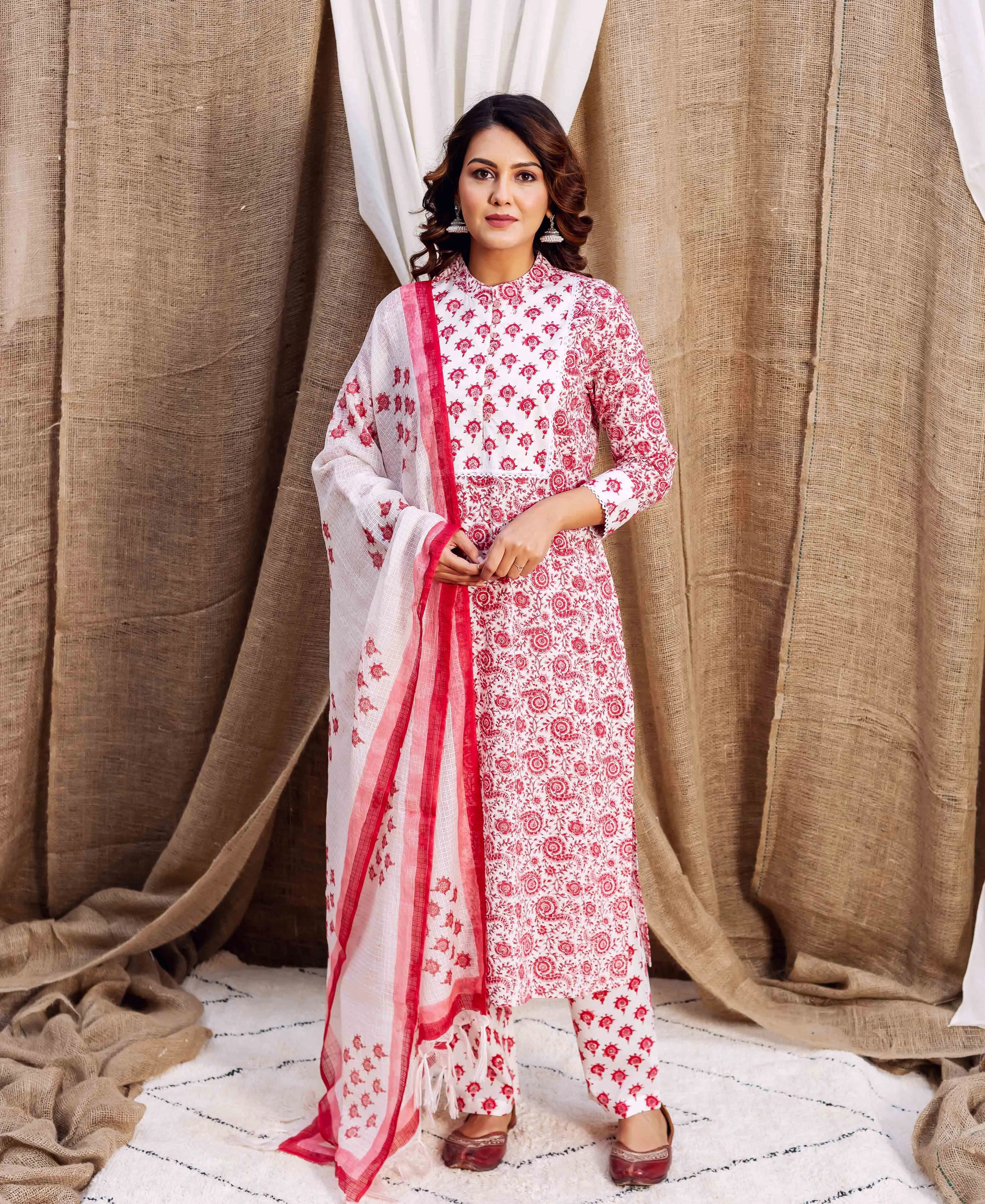 Scarlet Block Print Kurta