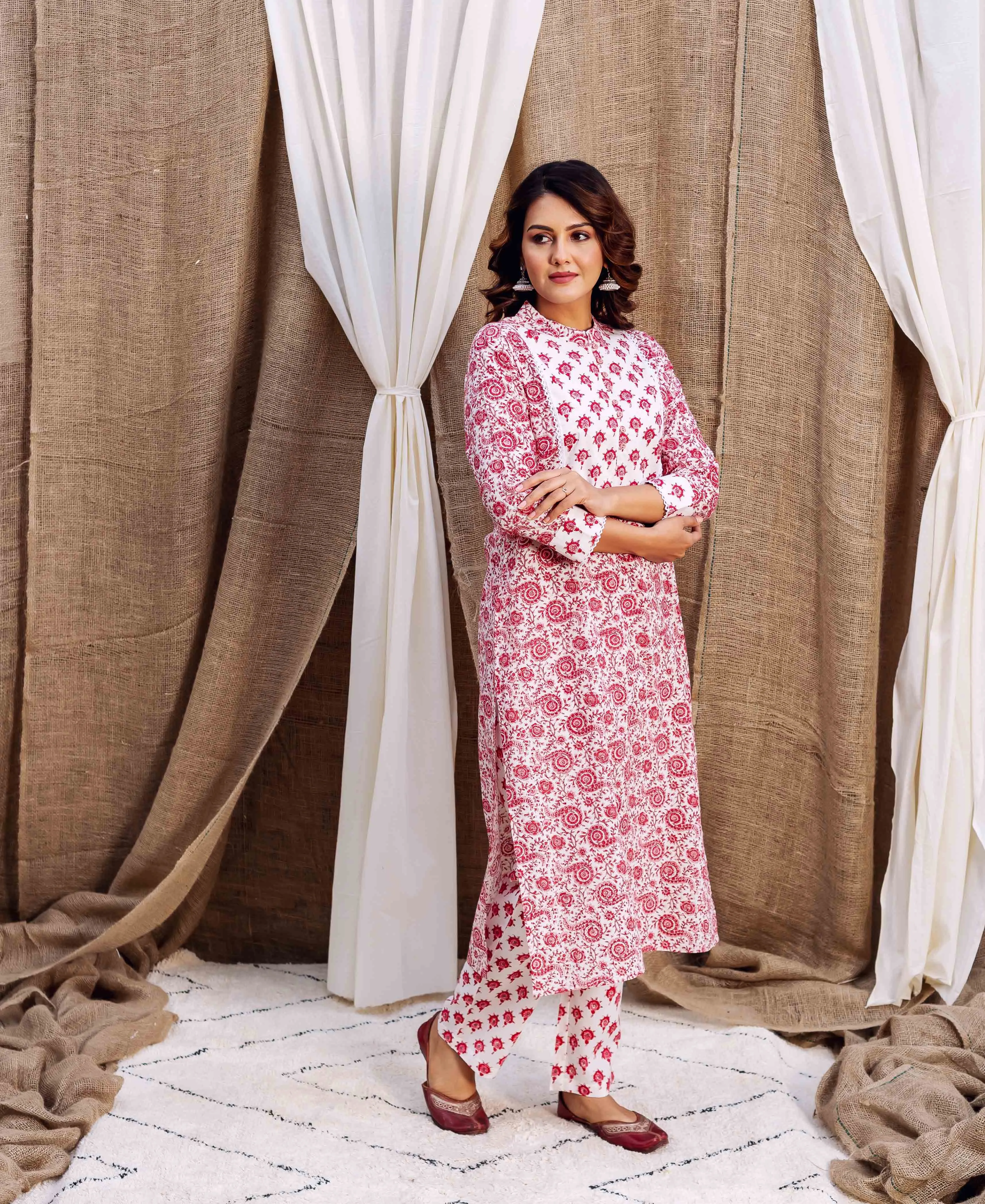 Scarlet Block Print Kurta