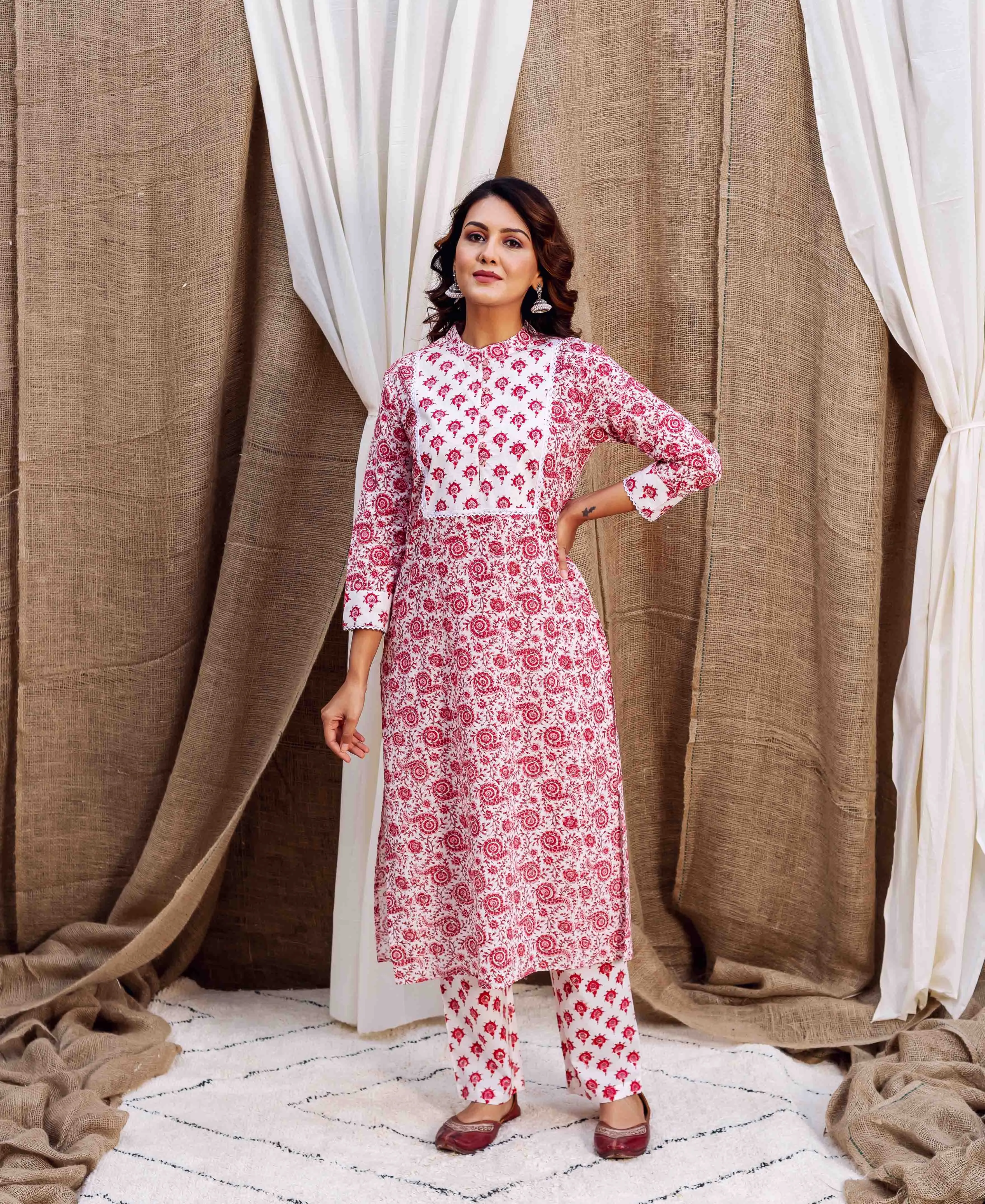 Scarlet Block Print Kurta