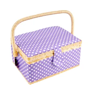 Sewing Point A Basket, Purple White- 24x17.5x13cm
