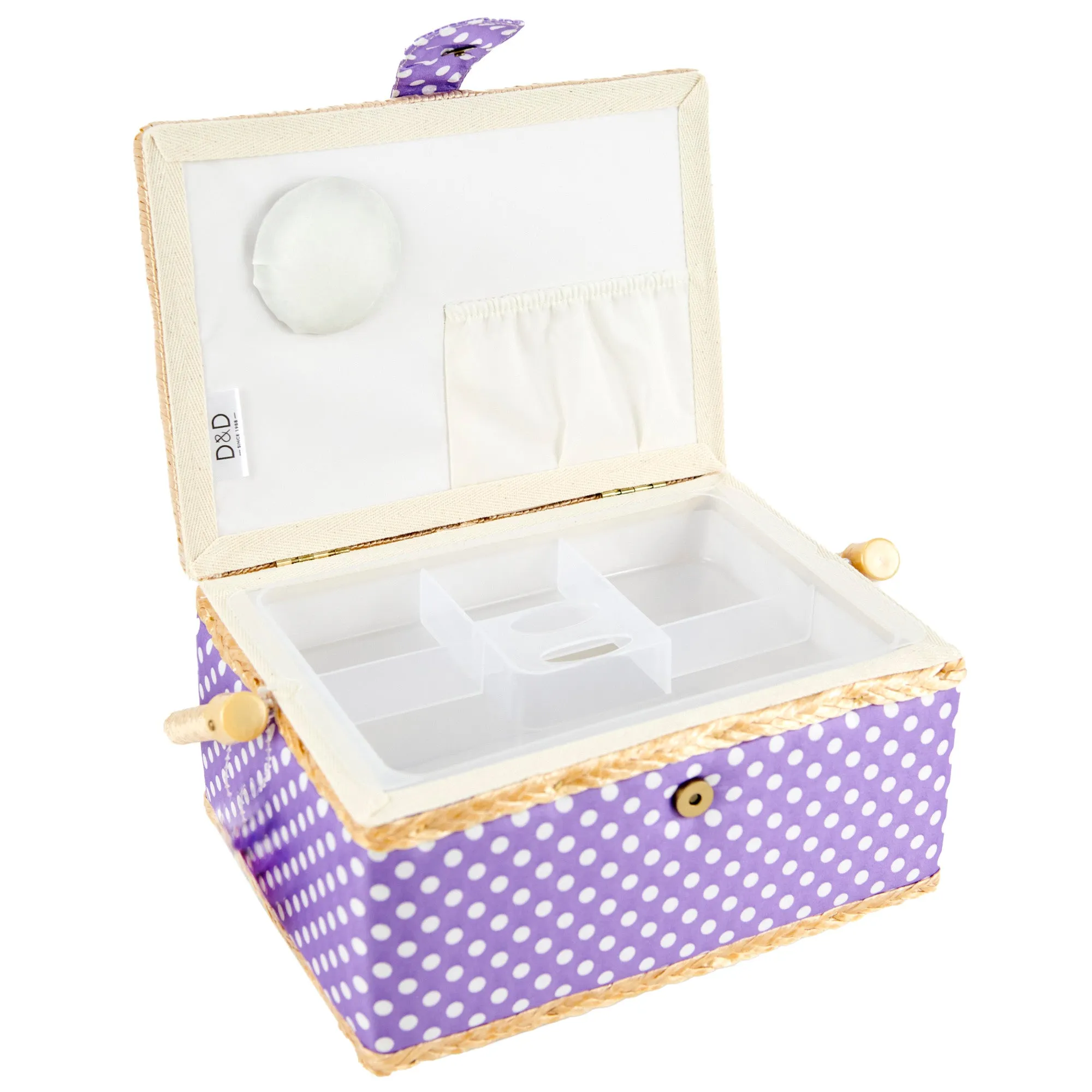 Sewing Point A Basket, Purple White- 24x17.5x13cm
