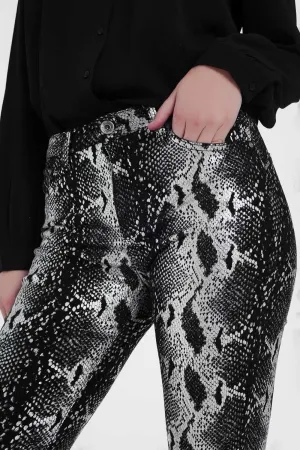 Sleek Shiny Black Stretchy Slim Fit Trousers