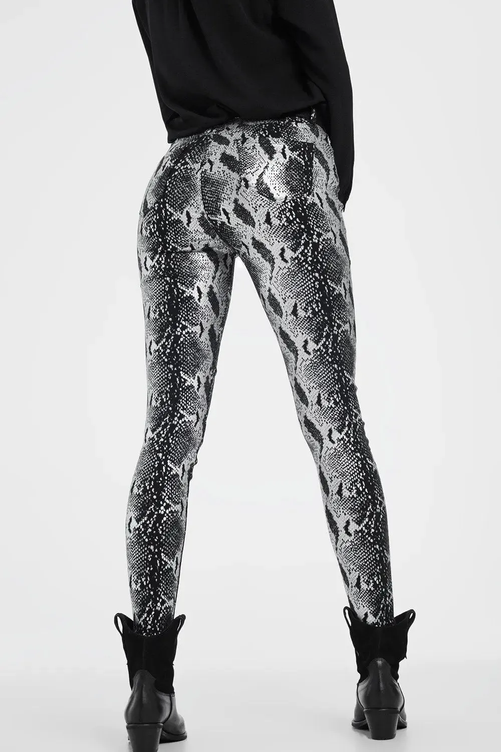 Sleek Shiny Black Stretchy Slim Fit Trousers