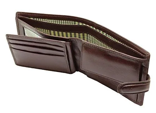 STARHIDE Gents RFID Blocking Smooth Genuine VT Leather Wallet With Coin Pocket and Id Window 1212 (Brown)