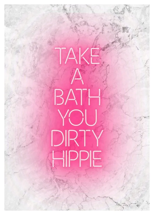 Take A Bath Hippie White Print
