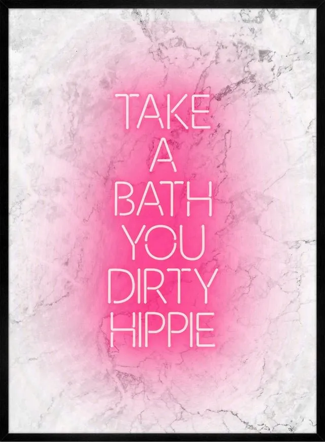 Take A Bath Hippie White Print