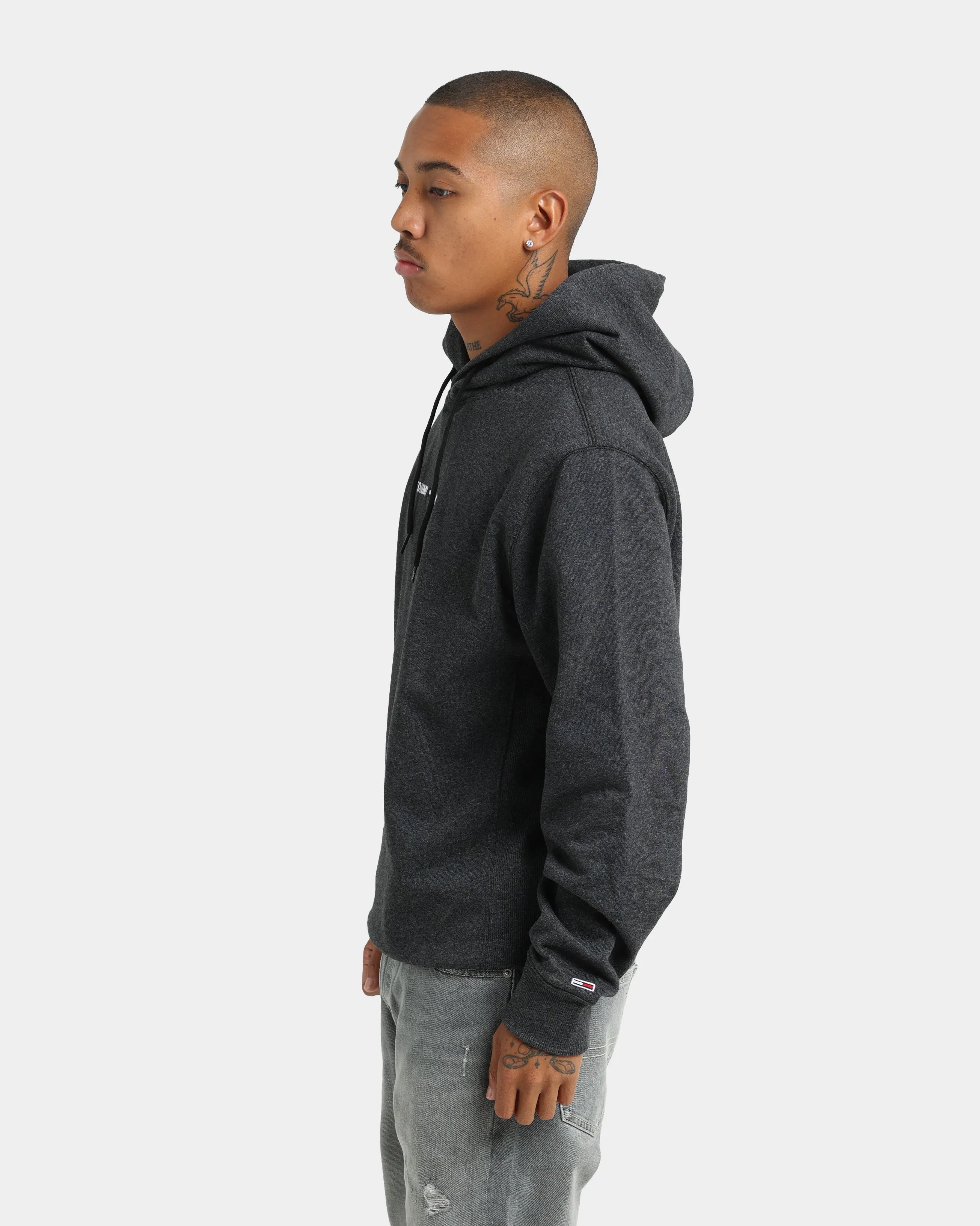 Tommy Jeans Straight Logo Hoodie Black