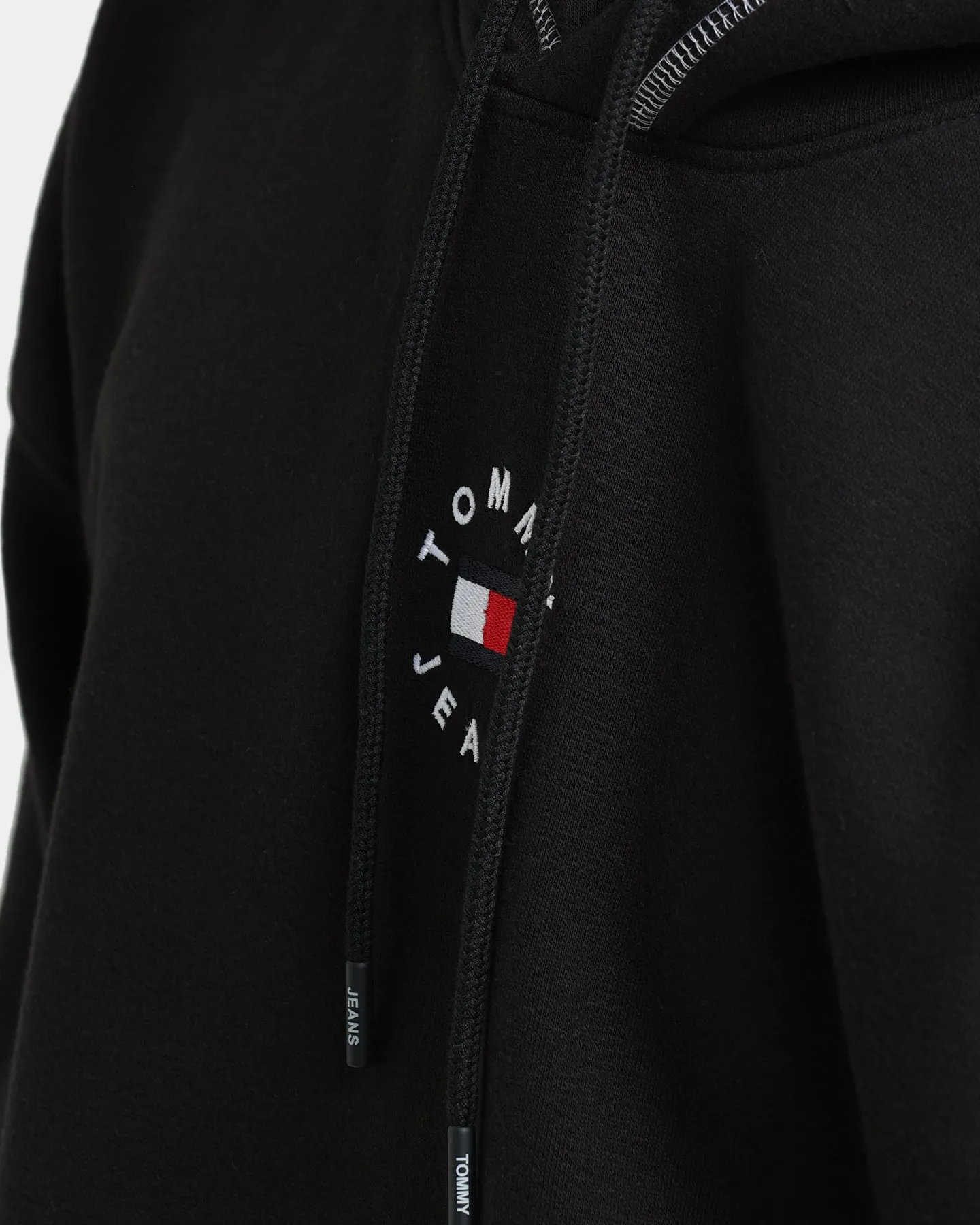 Tommy Jeans Straight Logo Hoodie Black