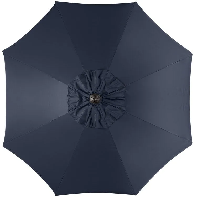 Venice Single Scallop 9 Ft Crank Outdoor Auto Tilt Umbrella - Navy/White