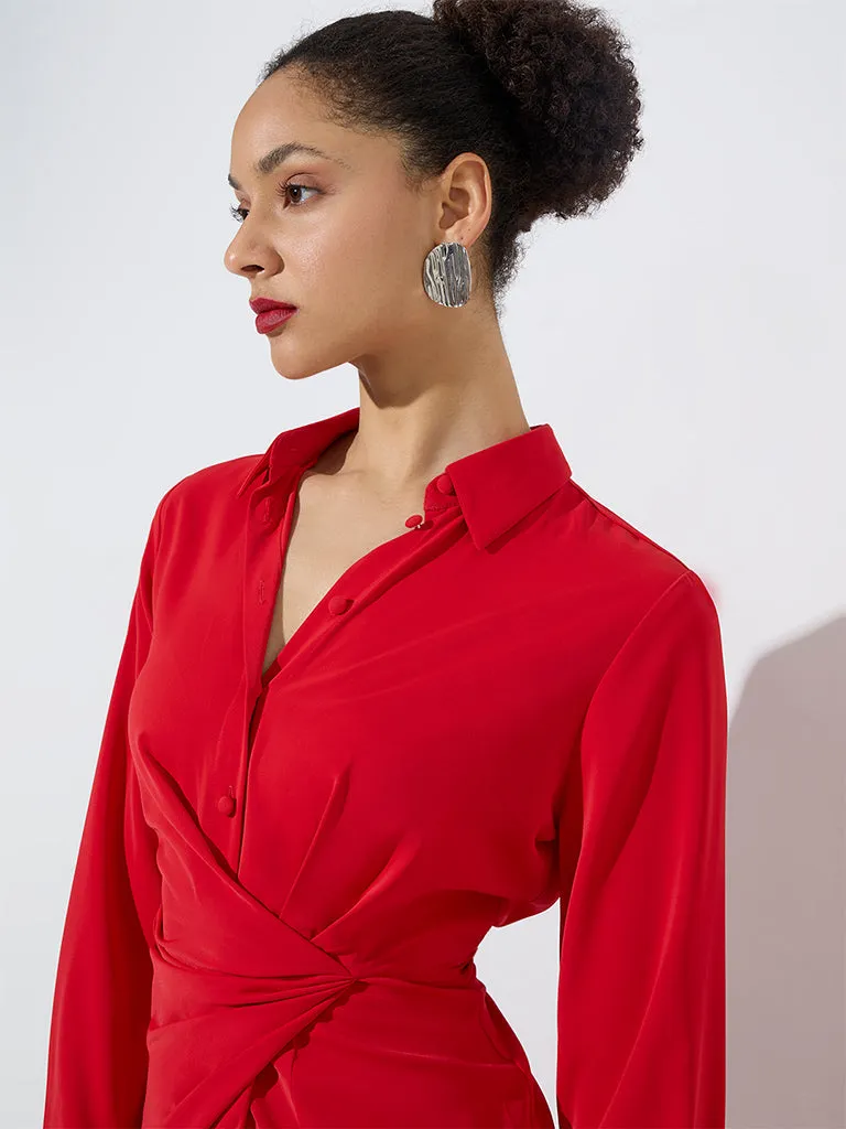 Wardrobe Red Wrap Dress