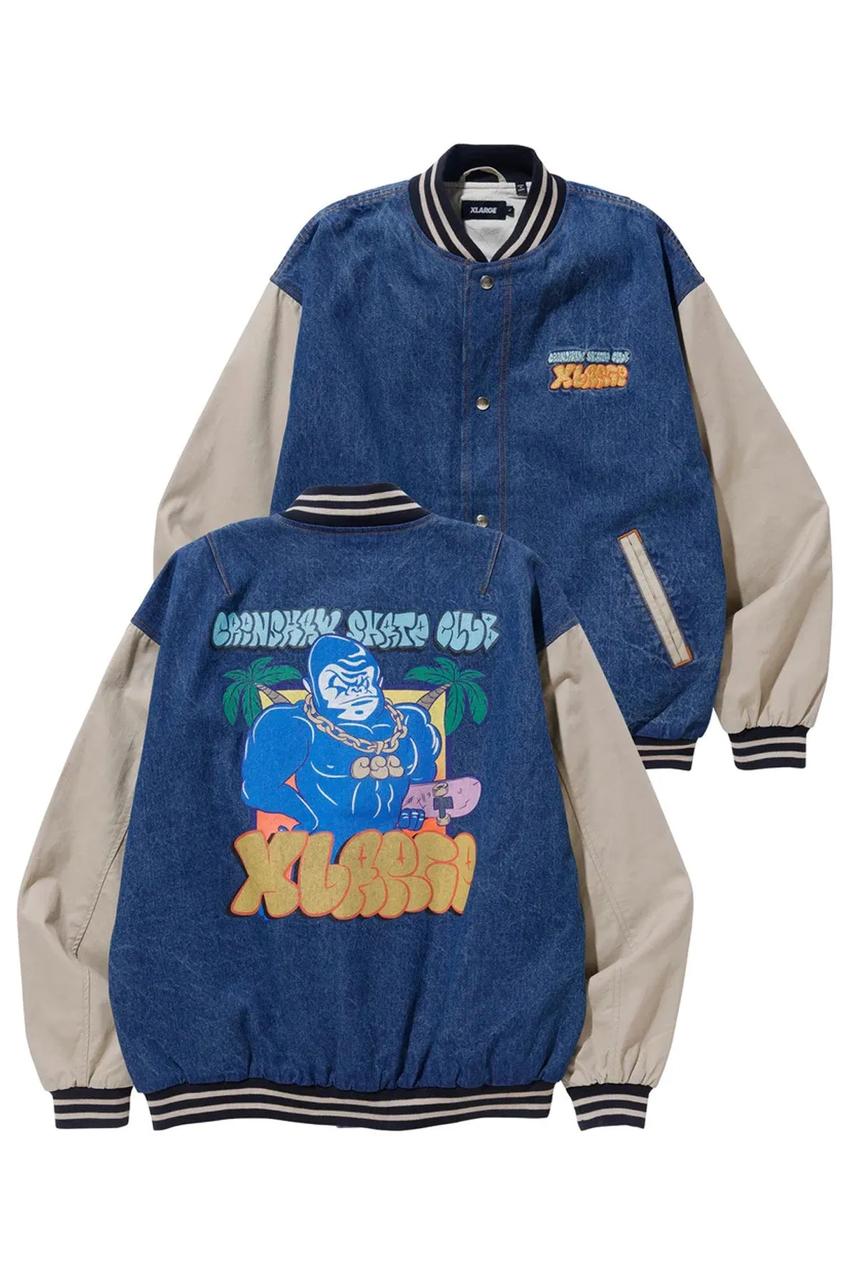 Xlarge x CSC Denim Varsity Jacket - Light Blue